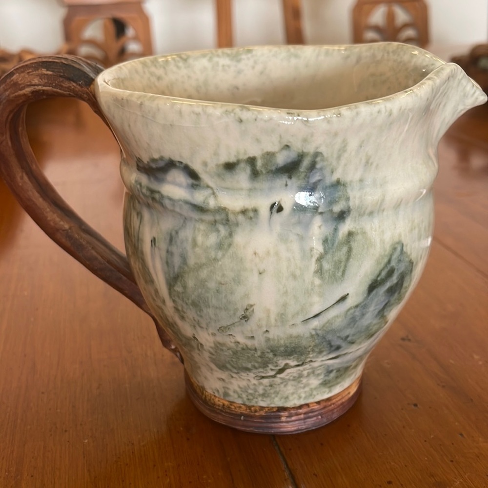Terra Firma design ceramic/terra cotta earthenware mini pitcher. Signed piece.